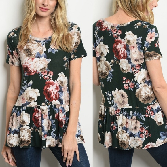 Sweetbb Tops - Last 3! Eliza Floral Ruffle Tunic